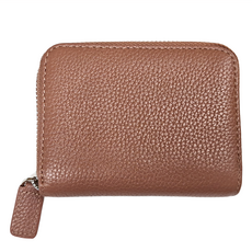 日系真皮拉鍊錢包 大容量風琴卡包 天然牛皮