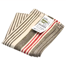 DULTON 100%印度綿 家事布 擦拭巾 抹布 擦手巾 含掛帶可吊掛 50 x 70cm 摩卡 + 紅色, 1條