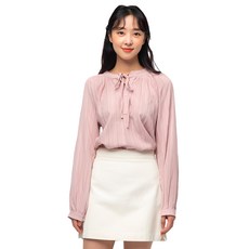 CARET 女款波西米亞風綁帶雪紡衫, F, 粉色