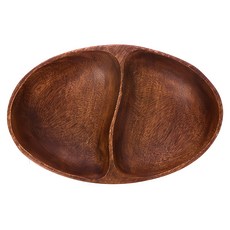 HOLA 和樂家居 艾禮思 洋槐木二格盤, 橢圓原色, 1個