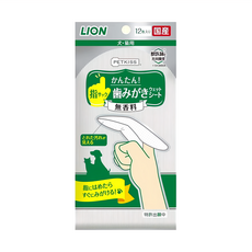 LION 獅王 PETKISS 齒垢清潔紙巾 指套型 寵物潔牙濕巾 無香料, 12入, 1包