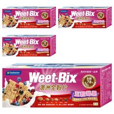 Weet-Bix 澳洲全穀片, 五穀莓果, 高纖高鐵, 多種穀物, 澳洲早餐第一品牌, 450g, 4盒