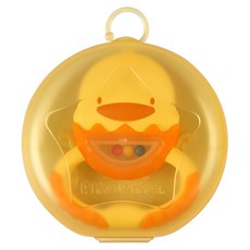 PiYOPiYO黃色小鴨牙齒咬環彩色小球喀喀聲防滑手把設計訓練抓取能力, 保潔盒, 雙色造型, 1個