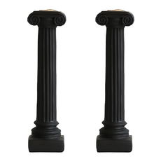 快豹 Sophia 歐式希臘羅馬柱燭檯 合成樹脂材質 一組2入, 黑色
