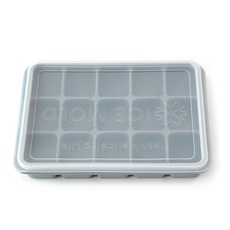 Kitchen Factory 15格矽膠製冰盒 含蓋, 18.5*13*3cm, 灰色, 1個