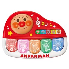 ANPANMAN 麵包超人 寶寶知育電子琴, 適用6個月以上, 5種玩法模式, 5色燈光, 5首旋律, 訓練音感手指靈活, 1個, 25 x 19 x 6.5cm
