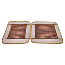 MSM美思夢 織夏碳化麻將坐墊, L型 深棕色 + 白色 + 棕色