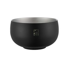 日式316不鏽鋼雙層保溫隔熱碗, 1個, 黑色