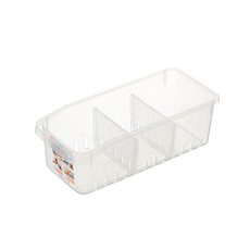 KEYWAY 居家冰箱收納盒 附隔板, 透明色, 1個
