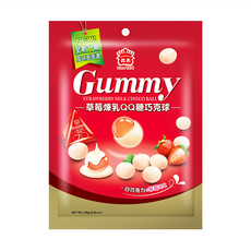 義美 QQ糖巧克球 三角包 草莓煉乳, 160g, 1袋