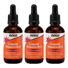 Now 維生素D3滴液 結構支持, 2oz, 3瓶