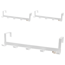TRENY 簡約門後掛勾架 - 鐵製 承重2KG 最大門板厚度4cm, 3個, 白色