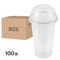 Tamsaa PET 透明塑膠杯+半圓杯蓋 Set 適合盛裝沁涼冰飲, 470ml, 100個, 100入