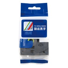 NEXTPAGE 台灣榮工 台灣公司貨 特殊規格標籤帶 TZe-M941, 銀底黑字, 8m