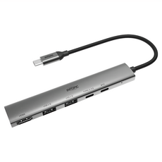 INTOPIC 廣鼎 五合一Type-C多功能轉接器，支援4K 60Hz HDMI輸出、100W充電, HBC-665, 1個