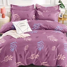 菲拉葉語 柔絲棉床包組 雙人床, 床包188 x 150cm + 枕套75 x 47cm 2個