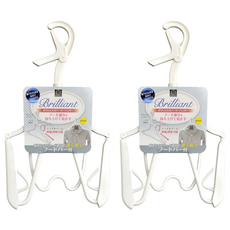 KOKUBO 小久保 可折疊帽T衣架, 伸縮調節可能, 帶有防滑帽鉤, 白色, 2個