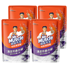 威猛先生地板清潔劑補充包 清潔芳香升級 快乾不黏腳, 1.8L, 4包