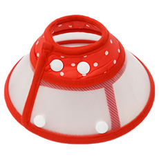 捷華 防咬項圈 大紅 透明塑膠材質, XL號(頸圍30~39cm深度18cm), 1個