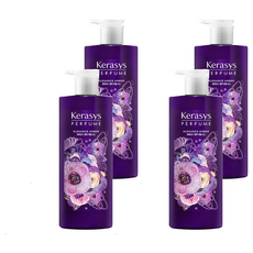 KERASYS 香氛潤髮乳 華麗琥珀 600ml - 持久花香 修護乾燥 滋養保濕 含玫瑰果油, 4瓶
