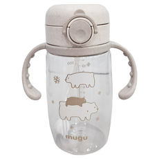 mugu 沐咕寶貝 小麥纖維 Tritan 重力球學習杯, 350ml, 雪白北極熊, 1個