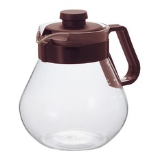 HARIO 好璃奧 球形大容量玻璃壺 160 x 137 x 162mm, 1L, 透明 + 咖啡色, 1組