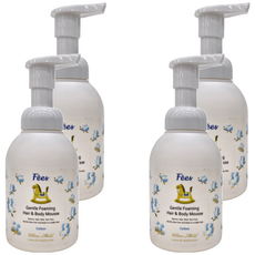 Fees BEBE 嬰兒洗髮沐浴泡泡 清新舒棉, 400ml, 4瓶