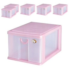 DOLEDO 單層大物收納盒, 粉色, 35 x 25.5 x 19.5cm, 6個