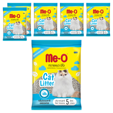 Me-O 咪歐 低粉塵凝結貓砂 5L 天然原料製成, 6包, 自然無香