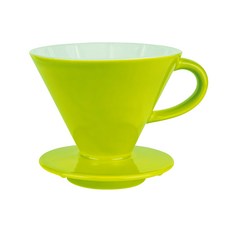 Pearl Horse 寶馬 錐形陶瓷濾杯 1~4人用, 外徑11.5cm 內徑11.1cm 中心洞1.6cm 顏色隨機, 1個, 1~4杯用