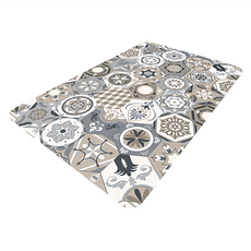 FAmILyLIFE 生活 硅藻泥快速吸水防滑腳踏墊, 六角花磚 多色