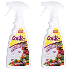 Castle 家適多 奶瓶蔬果清潔噴霧，歐盟認證APG洗淨因子，去除蔬果表面殘留物，99%長效防護, 500ml, 2瓶