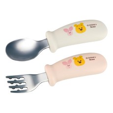 Skater 不鏽鋼彎柄湯叉組, 1組, 湯匙 + 叉子, 迪士尼 維尼小熊