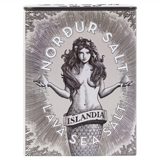 NORDUR 冰島女神 海鹽片 黑鹽 鐵盒 富含北極海微量礦物質, 100g, 1盒