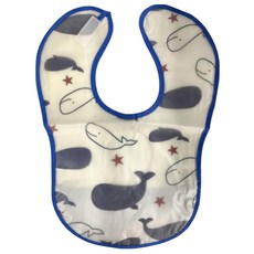 bellemaison 日本千趣會寶寶圍兜 38 x 27cm, 藍鯨魚, 2件, 1組