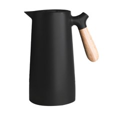 北歐木柄保溫壺 13 x 24.5cm, 鋼琴黑, 1L, 1個