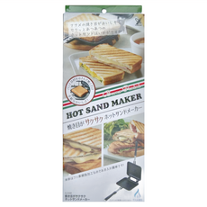 YOSHIKAWA 吉川 健康熱壓吐司不沾烤模 + 三明治夾 壓紋, 黑色, 1個