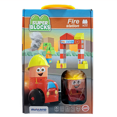 miniland 模擬城市積木組 22入 含貼紙 消防隊, 1組