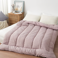 BELLE VIE 日系小清新經典格紋可水洗冬被, 200 x 150cm, 格粉