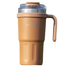 Sitarayuri 雙飲手把保溫杯, 咖啡色, 1個, 600ml