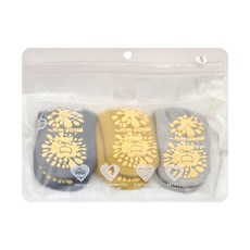 Bebehome 兒童毛圈防滑地板襪 尺寸10~12cm 精梳棉 加厚款 三件組, S, 黃色 + 藍色 + 灰色