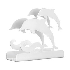 OPUS 東齊金工 歐式鐵藝海豚信件架 桌面展示 書信收納, 優雅白, 1個