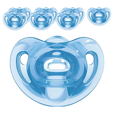 NUK SENSITIVE 超柔軟全矽膠安撫奶嘴，適合敏感新生兒, 6個月以上, 藍色, 8個