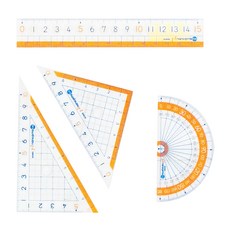 nano pita Kids 小四件字大尺組, 直線定規, 三角定規, 分度器, SK-7885, 1組