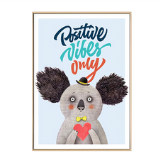 正向能量 ONLY 布畫 PS環保樹脂框 油畫布+木紋內框, 70 x 50cm, 木色