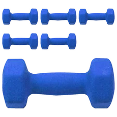 三次方 塑身小啞鈴, 3Kg 藍色, 鑄鐵+PVC材質, 居家健身, 六角設計, 手臂肌肉訓練, 6個