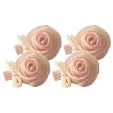 珍珠玫瑰花髮夾 法式髮飾 4個一組