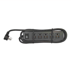 apex Innovation 延長線1開關5插座 125V 15A, 1.8m, 黑色, 1個