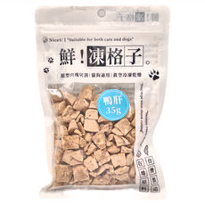 Nice u 毛樂趣 鮮凍格子寵物凍乾 鴨肝 原型肉塊切割 貓狗適用 真空冷凍乾燥, 35g, 1包