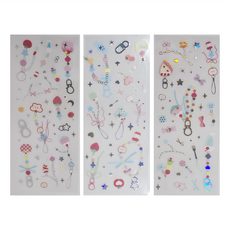 CARD LOVER 信的戀人 PET 立體燙印貼紙 3張, 繽紛果味, 1組